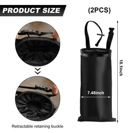 JUSTTOP 2PCS Car Trash Bags, Car Trash Can Hanging Seat Back Garbage Bag with Elastic Opening, Washable Auto Headrest Litter Trash Container for Travelling Outdoor Home Use