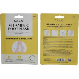 CALA - botínes/máscaras para pies hidratantes con vitamina C (paquete con 3 pares)