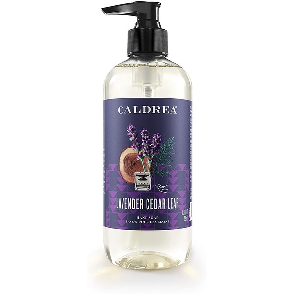 Caldrea Hand Wash Soap, Aloe Vera Gel, Olive Oil and Essential Oils to Cleanse and Condition, Lavender Cedar Leaf Scent, 10.8 oz (Packaging May Vary)