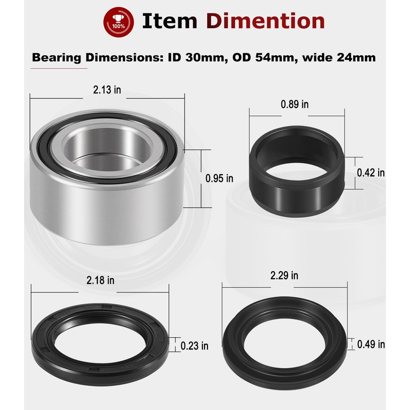 8 PCS Front Wheel Bearings & Seals Kit for Honda