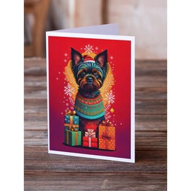 Caroline's Treasures DAC3018GCA7P Affenpinscher Holiday Christmas Greeting Cards Pack of 8 Blank Cards with Envelopes Whimsical A7 Size 5x7 Blank Note Cards