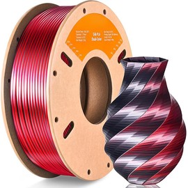 Silk Dual Color PLA Filament 3D Printer 1.75mm +/- 0.03mm, Bicolor Filament Two Tone PLA 250G(0.55lbs) Cardboard Spool, Black Red:_Triple Silk Red Yellow Blue