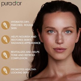 PURA D'OR Tónico facial equilibrante de agua de arroz de 3.38 onzas, fórmula hidratante y calmante con extractos naturales, soporte de textura de piel