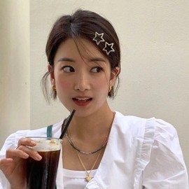 EZ PEACH Hair Clips, Cute Snap Hair Clips, Hairpins, Patching Pins, Sleeping, Bangs, Stars, Kids Hair Clips, Color Pins, Arrangement Pins for Kids, Adults, Hair Ornaments, Hair Clips, Hair Clips, Set of 6 (Silver)