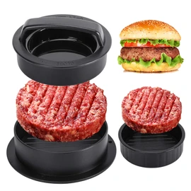 Burger Press Hamburger Patty Maker Slider Press Stuffed Burger Patty Press Regular Burger Patties Cookery Mold 3 in 1 Non Stick Kitchen Barbecue Tool