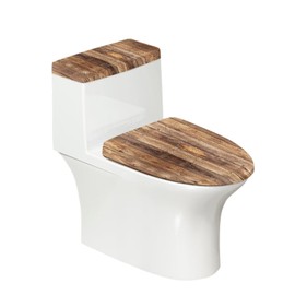 KUIFORTI 3D Wood Print Toilet Tank Lid Cover Set of 2, Soft Toilet Seat Cover Bathroom Cover Stays in Place Toilet Lid Seat Cover Home Decoration Fits Most Size Toilet Tanks & Lids