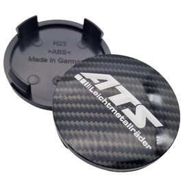 4 x ATS Hub Caps 60 mm Carbon (N23) Dark 3D – Original Wheel Centre Cap/Hub Cap