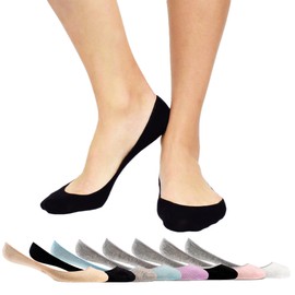 Thirty48 Women’s No Show Loafer Socks, Boat Shoe Liners with Non Slip Grip (One Size (6-9), Black Solid(3 Pairs))