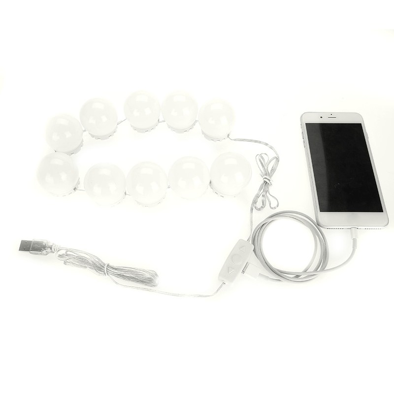 12Pcs LED Mirror Light Lamp Vanity Kit for Makeup Dressing