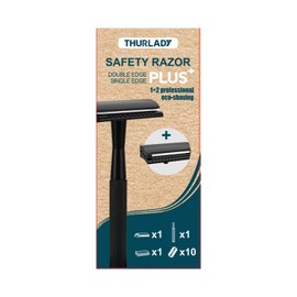 THURLADY Rose Gold Safety Razor with Stand, Single Blade Razors for Women and Men, Single & Double Edge Safety Razor, Reusable Metal Razors with 10 Stainless Steel Blades, Smooth Shaving