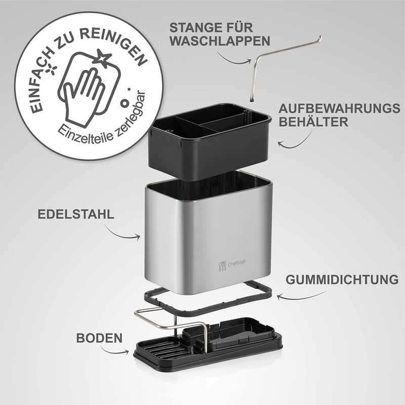 Chefstair® Premium Sink Organiser Made of 201 Stainless Steel -