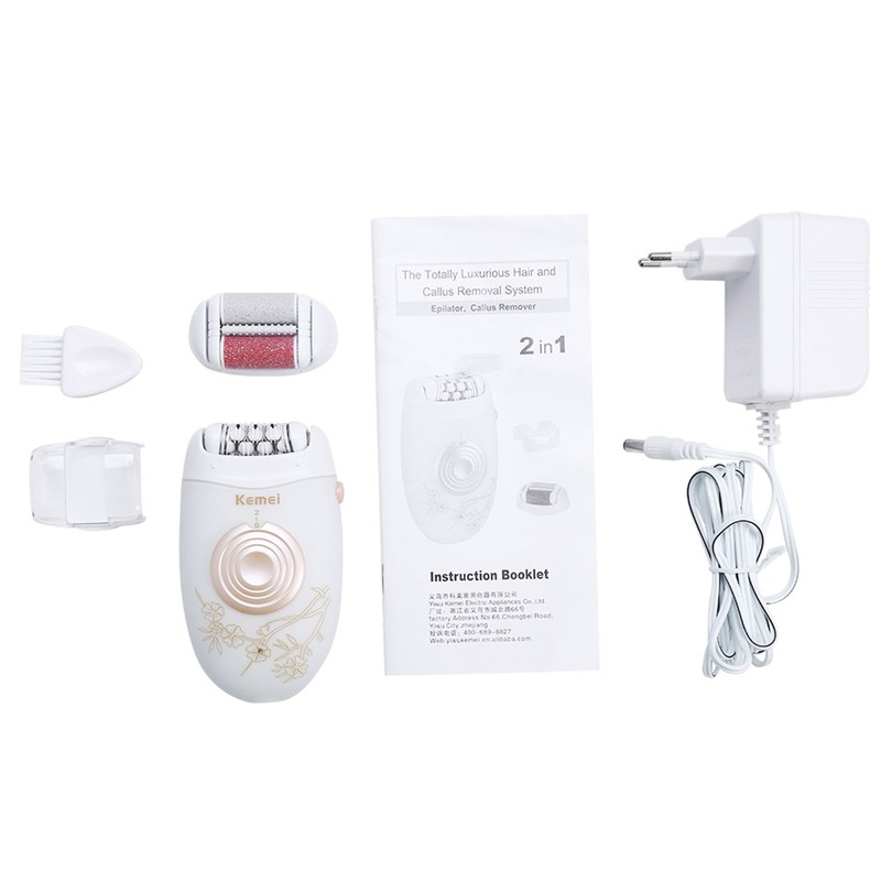 2-in-1 Rechargeable Electric Epilator Shaver for Women Hair & Callus