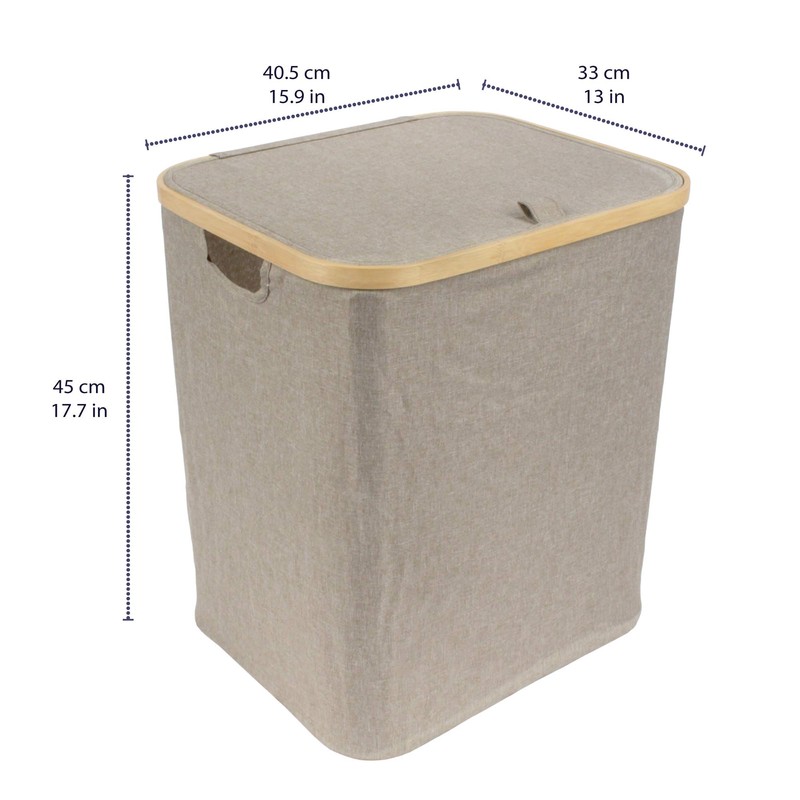 Foldable Bamboo Laundry Hamper with Lid - Decor Essentials for