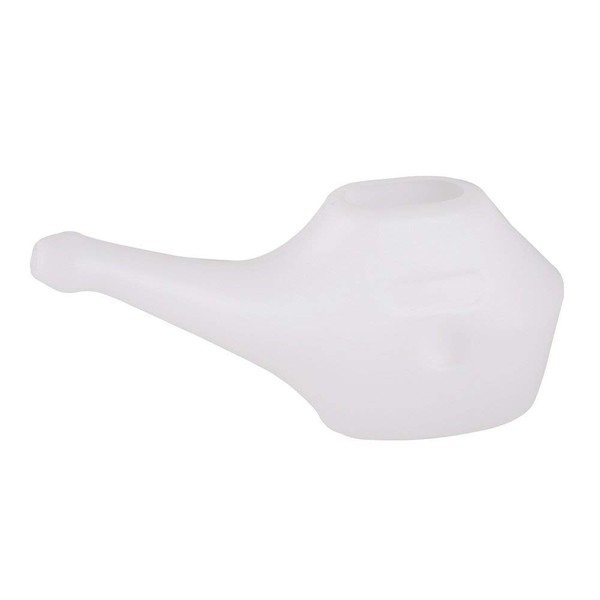 QwikFlo Light-Weight Neti Pot Sinus Rinse Kit- Compact Neti Pot for Kids and Adults - Travel Friendly Nose Wash Netty Pot - White (Pack of 2)