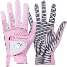 GH - Guantes de golf de piel para mujer, un par, color rosa