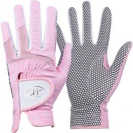 GH - Guantes de golf de piel para mujer, un par, color rosa