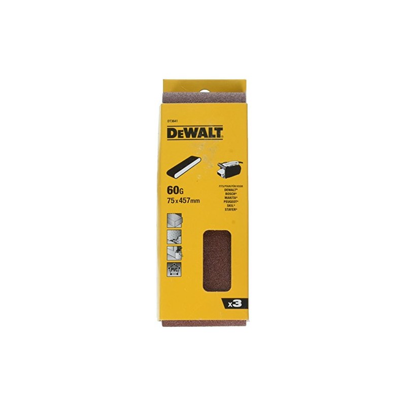 Dewalt Sanding Belts, 75 x 457mm, Grit Size 60, Pack