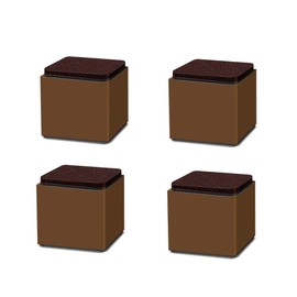 Alnicov 4pcs 2" Lift Furniture Risers Carbon Steel Bed Risers,2.36" Self-Adhesive Heavy Duty Furniture Raisers Adds 2" Height to Beds Sofas Cabinets Supports 1,000 lbs(Square Brown)