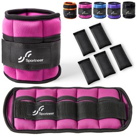Sportneer Adjustable Ankle Weights for Women and Men 1 Pair of 2 3 4 6 7 LBS Wrist Arm Leg Weights with Adjustable Straps, Strength Training Weighted for Yoga, Walking, Running, Aerobics, Gym