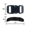 3/8 Inch Black Plastic Buckles - Curved Contoured Quick Side