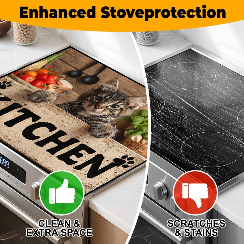 Stove Top Cover Retro Flower Gas Stove Top Cover for
