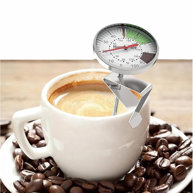 Termómetro de café con clip, termómetro ajustable de acero inoxidable