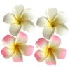 4Pcs Hair Flower Clips, 7cm White and Pink Hawaiian Frangipani,