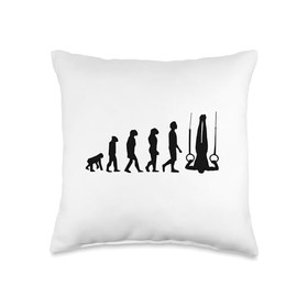 Gymnastic Rings Evolution of Humanity Funny Gymnastic Design Throw Pillow