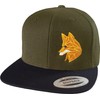 Flexfit Snapback Polygon Fox Cap for Men and Women, Olive-black,