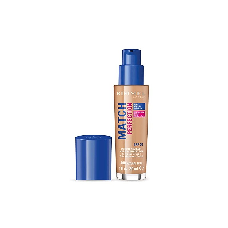 Rimmel Rimmel Match Perfection Foundation 400 Natural Beige, Medium Coverage,