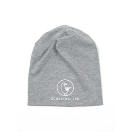 SCHIETWETTER Accessory Children's Hat, Lightweight Beanie, Transition Hat, Thin Headwear, Logo Print, Stretch, Warm, Plain, grey / white