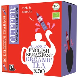 Cupper Organic Black Tea English Breakfast | 50 Tea Bags Big Pack