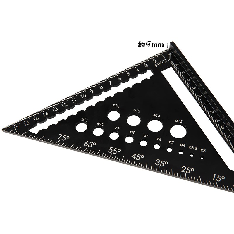 Beslands Triangle Ruler for Woodworking, 7.1 x 7.1 inches (18