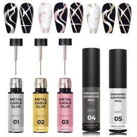 Thoquene Gel Liner Nail Art, Colour Gel for Gel Nails, Pack of 5