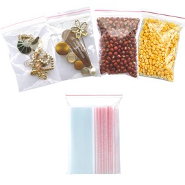 3" x 4" Small Ziplock Plastic Bags, 100pcs Reusable Clear Storage Bags for Seeds, Jewelry, Samples, Coins, Pills, Snacks