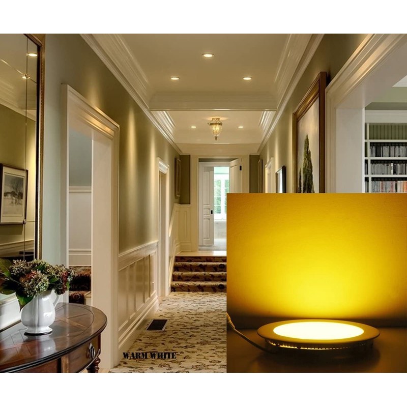 NRGDILY Round LED Ceiling Light 15W Recessed Light and Kitchen