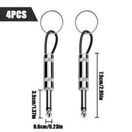 NILLOS Guitar Plug Keychain, 4 PCS Marshall Key Holder for Guitar Lovers Decoration Musical Gifts (Silvery)