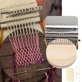 Small Loom Speedweve Type Weave Tool,darning Loom Quickly Mini Mending Convenient Darning Loom for Mending Jeans Socks Clothes Loom Machine Makes Beautiful Stitching Diy Weaving Arts (14 Hooks)