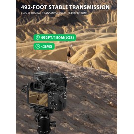 SYNCO G2(A1) Wireless Lavalier Microphone, 2.4G Lavalier 1 Transmitter & 1 Receiver Lapel Mic for DSLR Camera Smartphone Tablet for Vlog Streaming YouTube, Wireless-Go-2-Microphone-for-Camera