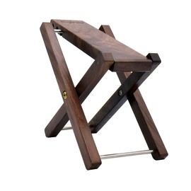 Wood Guitar Footstool, 3-Position Height Adjustable Guitar Foot Rest/Solid Wood Folding Footstool,Pedal Black Walnut Wood (Black Walnut Footstool)
