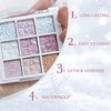 9-Color Shimmer Eyeshadow Palette – White & Pink Glitter Shades,