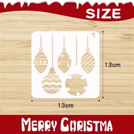 FUKPO 8-Piece Stencil Christmas Set, Drawing Stencils, Plastic Stencils, Reusable Plastic Template for Windows, Scrapbooking, Children, DIY Gift Cards