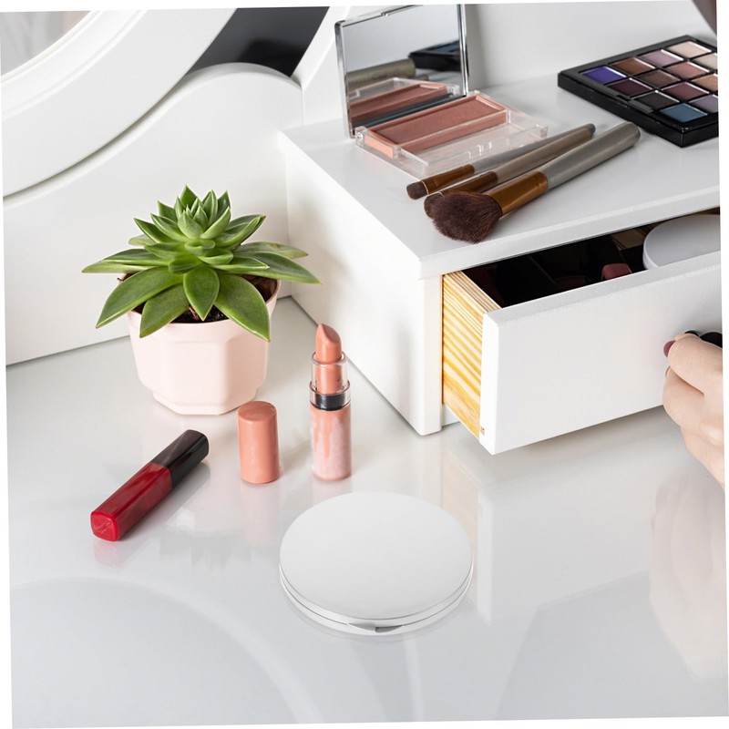 WOFASHPURET ポータブル旅行用ライト付き化粧鏡 5倍拡大鏡 折りたたみデザイン 女性 女の子用 小型ポケットミラー コンパクト ミニ ラウンドミラー