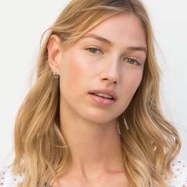 day.berlin Small 925 Silver Earrings 18 Carat White Gold Plated Folding Hoop Earrings 16 mm Diameter 2 mm Thick, Rhodium Plated and Waterproof for Women, Sterling Silver