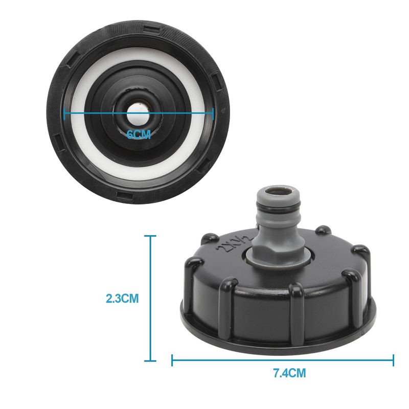Konuooer 2 pieces S60 x 6 IBC fuel cap adapter,