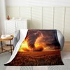 Erosebridal Golden Tornado Fuzzy Blanket Throw 50x60,Gothic Nature Disaster Blanket