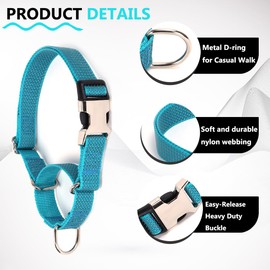 Reflective Martingale Collar with Metal Quick Release Buckle