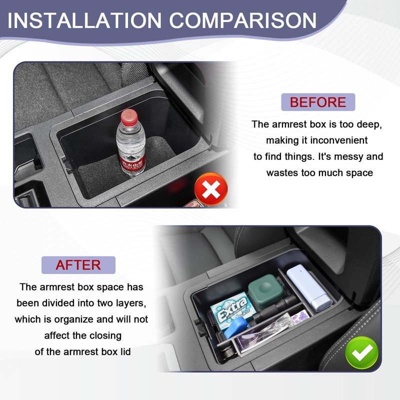 RUNROAD Center Console Organizer Tray Compatible with Toyota Land Cruiser