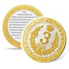 Golden Victory 3 Year Sobriety Coin, Crowned Champion AA Chips,