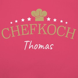 Geschenk mit Namen personalisiert by Shirtracer - Children's Apron Children Boys Girls - Cooking Apron - Chef with Name Gift for Chef, 5 Pink